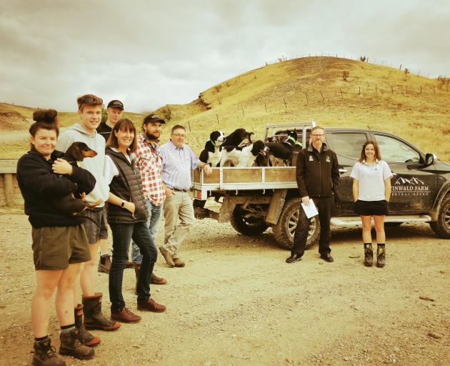 The Tinwald Farm team and polytechnic staff (from left) Ashlea Forbes,  Jonathan Currie, Matthew...