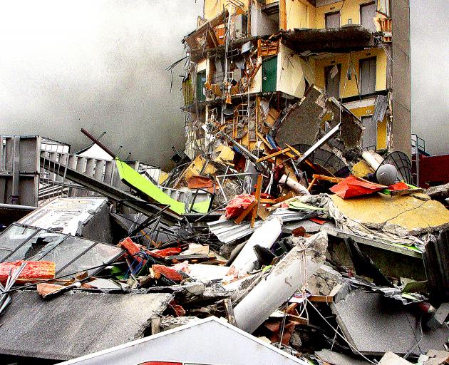 The CTV building collapsed in the February 22, 2011, earthquake. Photo: Geoff Sloan