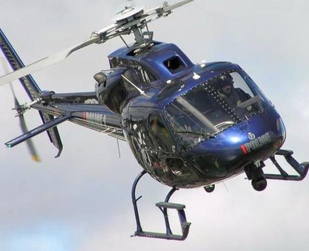A laser was pointed at the police eagle helicopter in Christchurch. Photo: Supplied: NZ Police