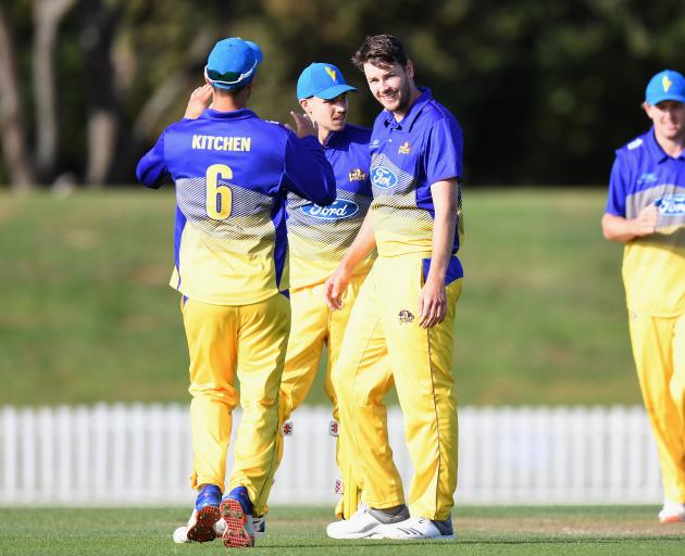 Otago captain Jacob Duffy picked up 3-41 to stop Canterbury in their tracks. Photo: Getty Images 