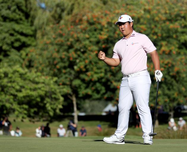 Joohyung Kim still sits atop the leaderboard with Australian Lucas Herbert. Photo: Getty Images 