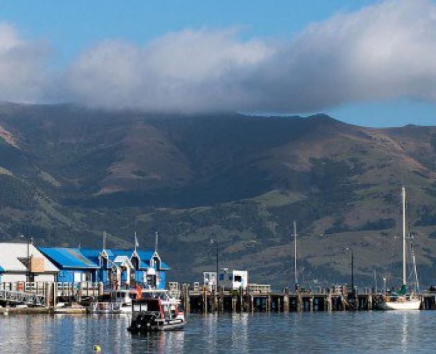 Diesel is rising up from the shoreline on the south side of the Akaroa wharf. Photo: Newsline/CCC