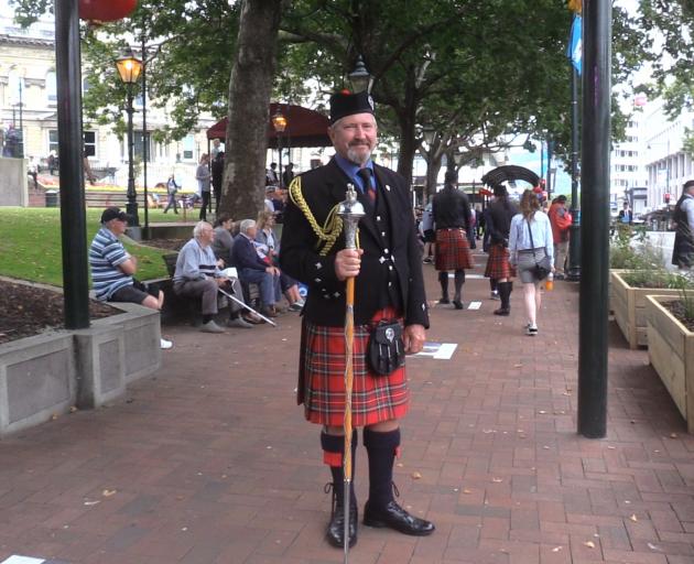 Canterbury Caledonian piper Len Ineson has been playing the pipes for 50 years. Photo: Gregor...