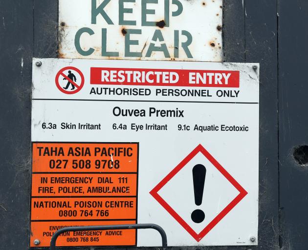 A sign warning of hazardous ouvea. PHOTO: STEPHEN JAQUIERY