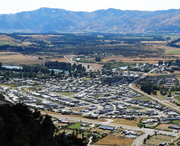 Albert Town looking towards Lake Hawea, from Mt Iron. Photo: ODT files 