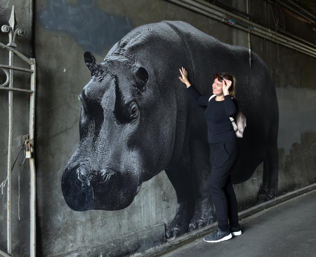 Moria Rogina (30), of Croatia, on her travels yesterday finds one of the animals French artist...