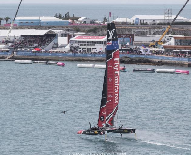 The Team New Zealand boat on the water. Photo: Getty Images