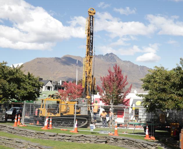 The drilling machine on the edge of Queenstown’s Village Green which has been turning a few heads...