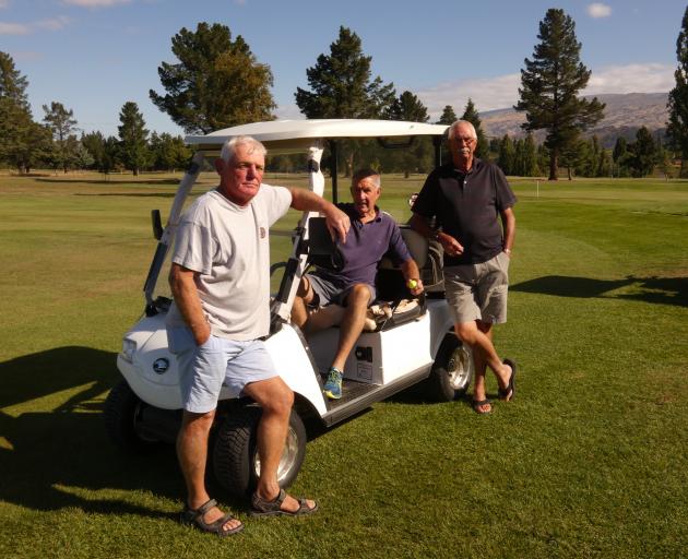Greg Rabbitt (left), Warren Lees and Chris Wignall (right) believe siting a sewage pumping station in the Clyde Reserve is akin to doing the same in Hagley Park in Christchurch. Photo: Jared Morgan