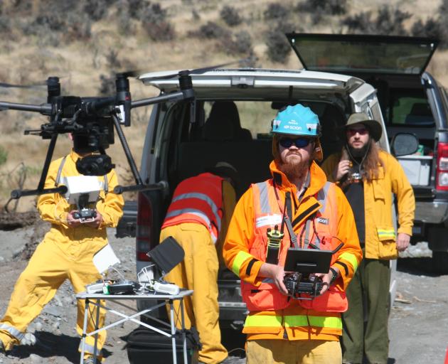 Drones monitor the spread of a gorse fire during a combined study on the behaviour of wildfires...