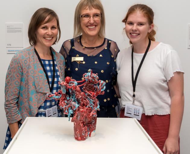 Zonta Ashburton Female Art Award winner (from left) Janna van Hasselt, Zonta Ashburton president...