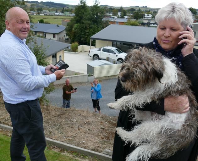 Clutha Mayor Bryan Cadogan, wife Allyson and Maggie the dog launch the ‘‘Clutha Cooee’’ campaign...