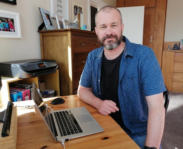 Bison Group Ltd co-founder and chief executive Greg Fahey working from home. PHOTO: SUPPLIED