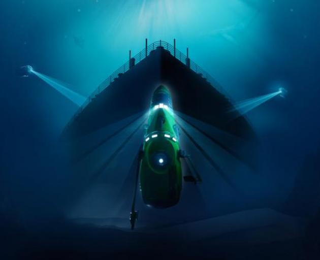 An image of a sunken ship from the "James Cameron - Challenging the Deep'' exhibition. PHOTO:...