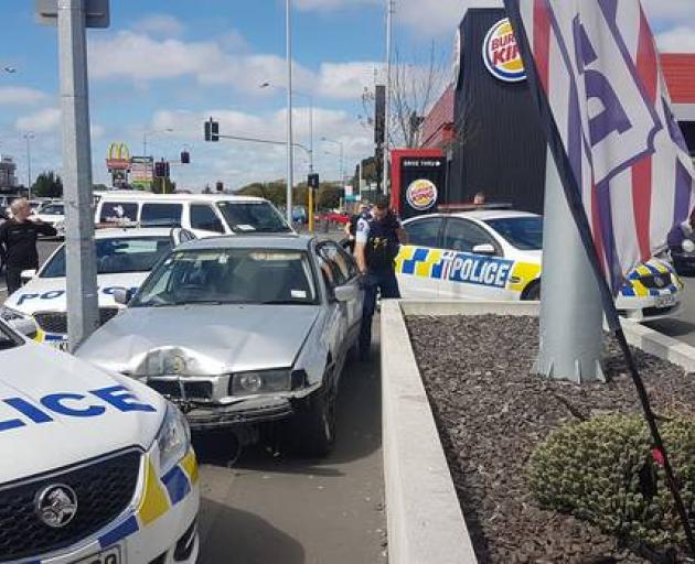 Police say no one was hurt in the Christchurch pursuit. Photo: Supplied via NZ Herald Police say no one was hurt in the Christchurch pursuit. Photo: Supplied via NZ Herald