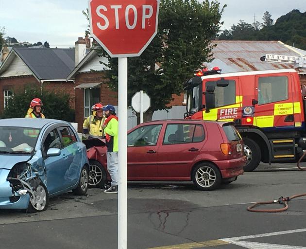 Emergency services at the scene in Burns St. Photo: Stephen Jaquiery