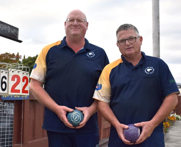 Men's champion of champion pairs winners Steve Wilson (left) and Steve Fleming, of Forbury Park,...