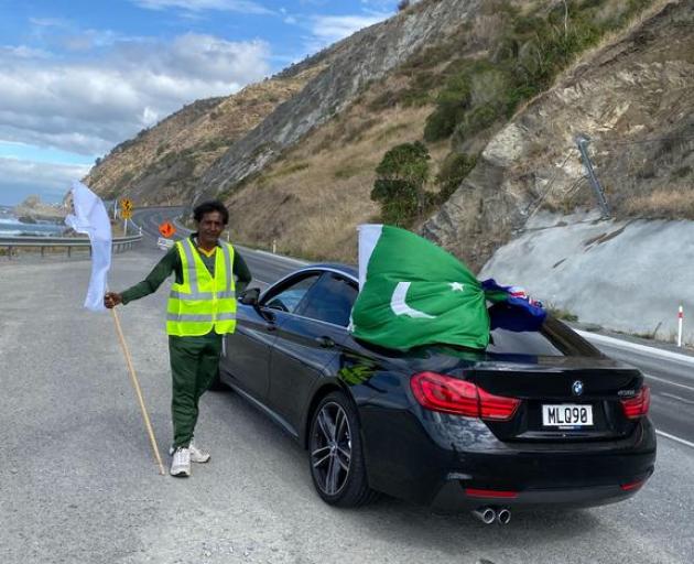 Rai with his Pakistan flag. Photo: Qaiser Rashid / Supplied