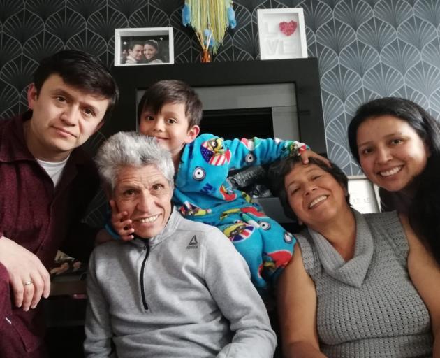 A Colombian family living in Invercargill are already in self-isolation (from left) Alexander...