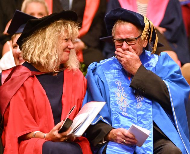 Glenys Ker supports her husband, outgoing Otago Polytechnic chief executive Phil Ker, who was...