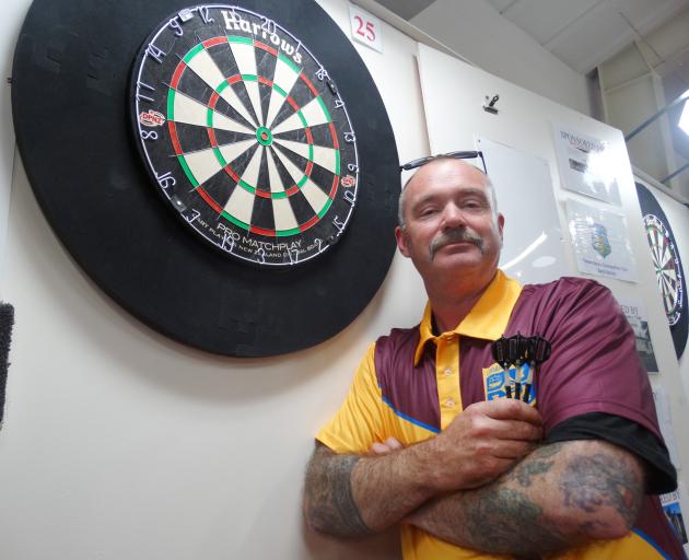 Oamaru Club darts section and central region darts president Jason Milne at the Oamaru Club, where the Clubs New Zealand Darts Association South Island tournament, will be held from today until Saturday. Photo: Daniel Birchfield