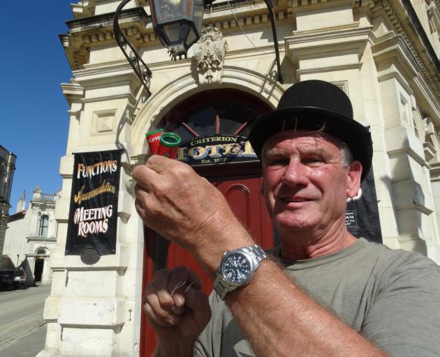 Oamaru Whitestone Civic Trust chairman Graeme Clark outside the Criterion Hotel in Oamaru’s...