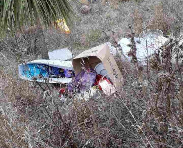 Rubbish dumped on the Port Hills. Photo: Supplied