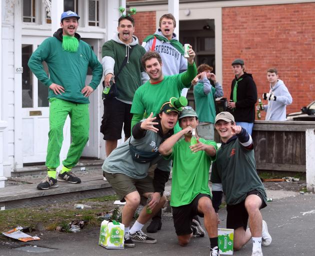 St Patrick's revellers on Castle St. Photo:Stephen Jaquiery