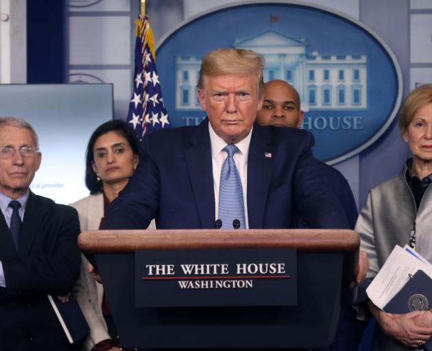 President Donald Trump holds a news briefing on the coronavirus outbreak. Photo: Reuters 