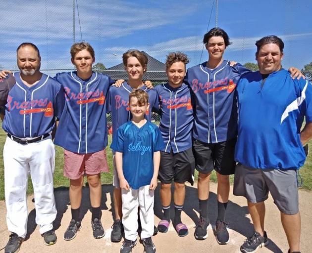 Selwyn Baseball president Andrew Fleck (left) with fellow club members Te Ahu Wall, Blake Hardy,...