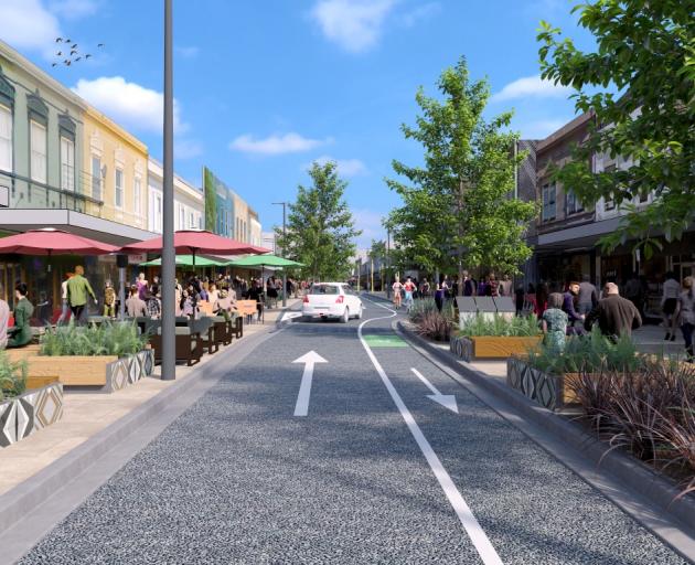 The Dunedin City Council’s preliminary concept design for a one-way southbound George St aims to...