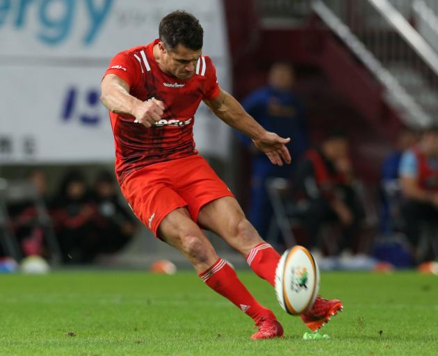 Dan Carter in action for the Kobelco Steelers during the Rugby Top Leaguein January. Photo:...