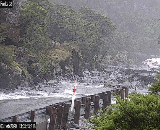 Milford Road is closed today and in flood. Photo: Milford Road Alliance