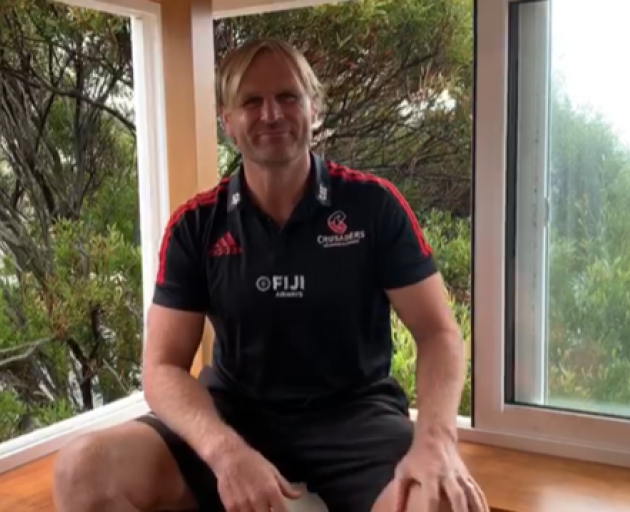 Crusaders coach Scott Robertson has been keeping busy at his home in Sumner. Photo: Supplied