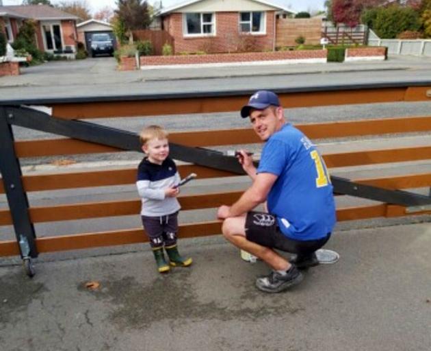 Baker Matt Harvey with son Thomas. Photo: Ashburton Courier
