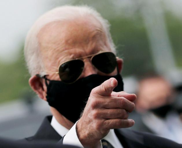 Democratic US  presidential candidate and former Vice President Joe Biden is seen at War Memorial...