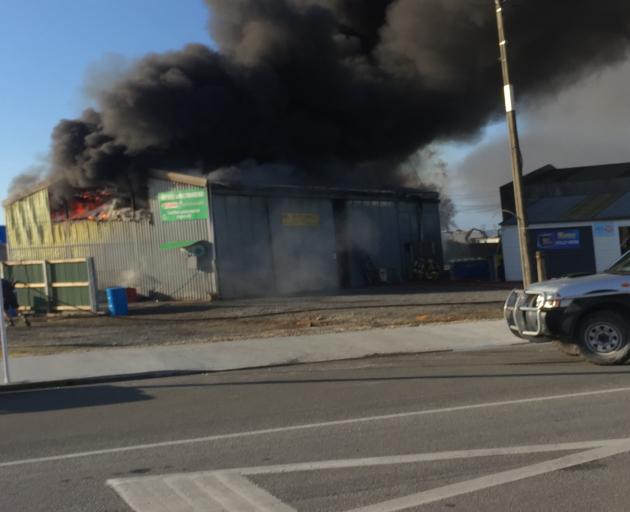 The large fire started before 10am. Photo: John Cosgrove
