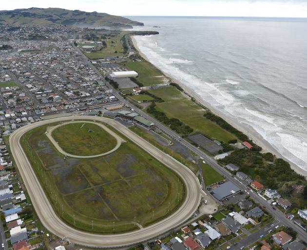 Forbury Park dominates the foreground in this 2017 aerial view of Dunedin's south coast. PHOTO:...