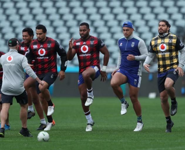 The Warriors train at Central Coast Stadium. Photo: Getty Images