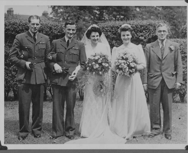 Best man Trevor Wilton (left), Dave Iggo, Joyce Iggo and her parents Amy and Albert Childs (right...