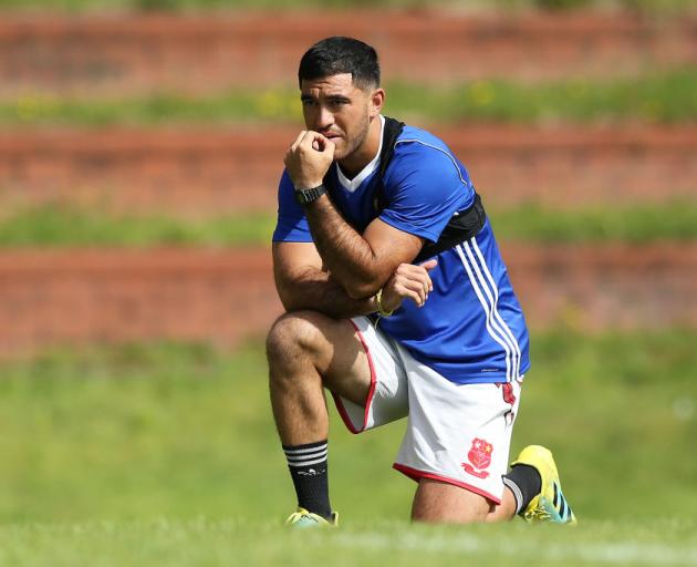 Nehe Milner-Skudder looks on during the Hurricanes training session at Rugby League Park in...