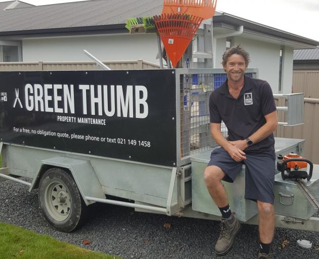 Green Thumb Property Maintenance owner Michael Lucas has made small changes to stick to the Alert Level 3 rules. PHOTO: SUPPLIED