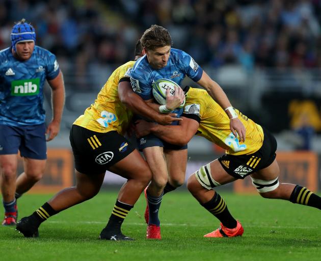 Beauden Barrett made his debut for the Blues against his former team. Photo: Getty Images