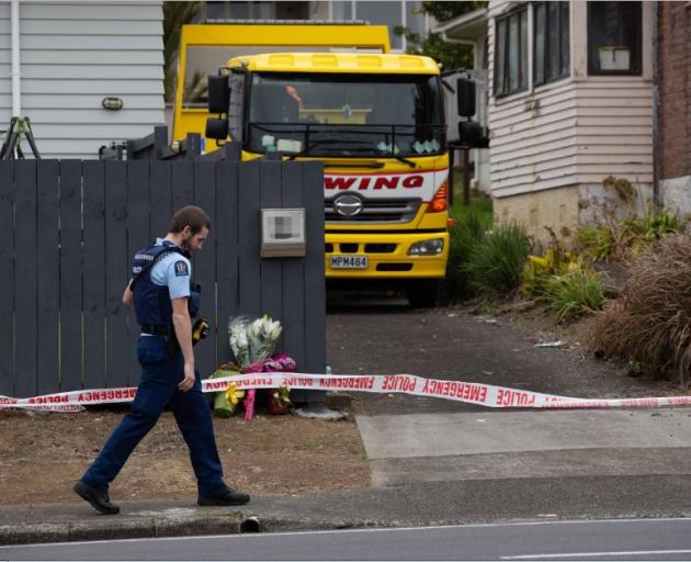 Police at the scene of Tania Hadley's alleged murder in Mt Roskill. Photo: NZ Herald