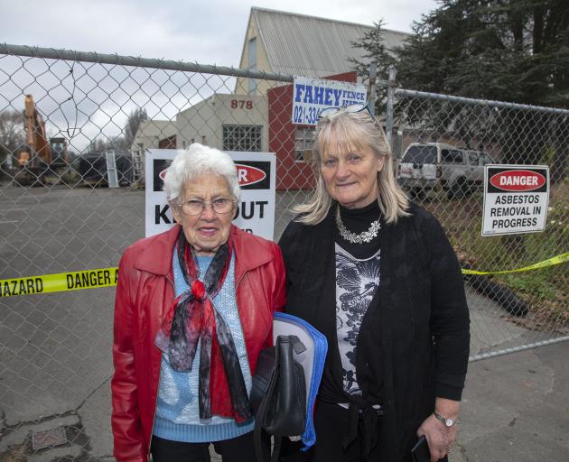 Janice Moss (left) and Betty Chapman outside the Wainoni Methodist Church. Photo: Geoff Sloan