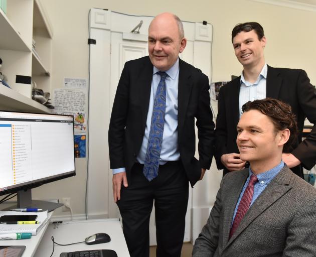 In 2016, then Minister of Science and Innovation Steven Joyce with Shane and Craig Smith (bottom...