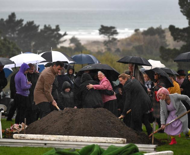 A natural burial takes place at Green Park cemetery last year. PHOTO: STEPHEN JAQUIERY

