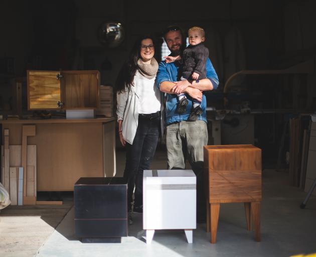 Mr and Mrs Graf launched Grafted, which specialises in residential and commercial joinery and has just launched a new furniture range, in Nelson three years ago. Photo: Oamaru Mail