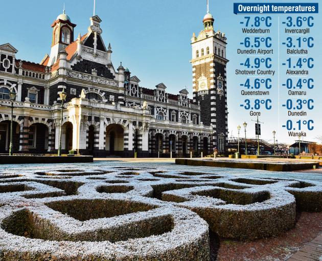  Jack Frost left his distinctive mark around many parts of Otago yesterday, including on the...