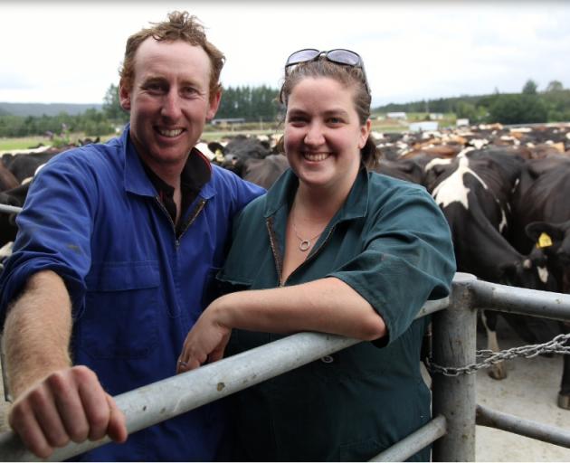 Back to dairying ...Siobhan and Christopher O'Malley at their former share farming spot, a 138ha...